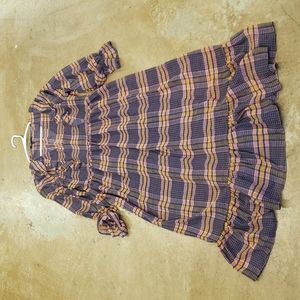 Madewell Maxi plaid pesant dress